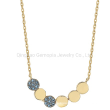 925 Silver 14K 18K Gold Round Fashion Necklace Jewelry